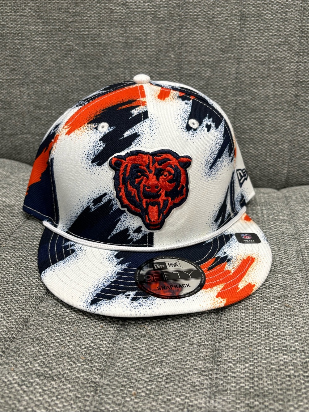 New Chicago Bears NFL Orange & Navy Snapback Hat by New Era